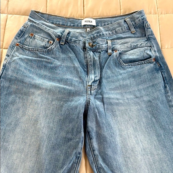 Pistola Women's Wide Leg Jean Bobbie Crossover High Rise Jean Button Front! - Picture 2 of 6